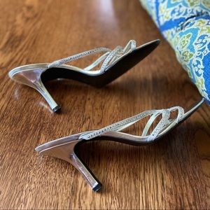 Nina Silver Sparkly Sandals